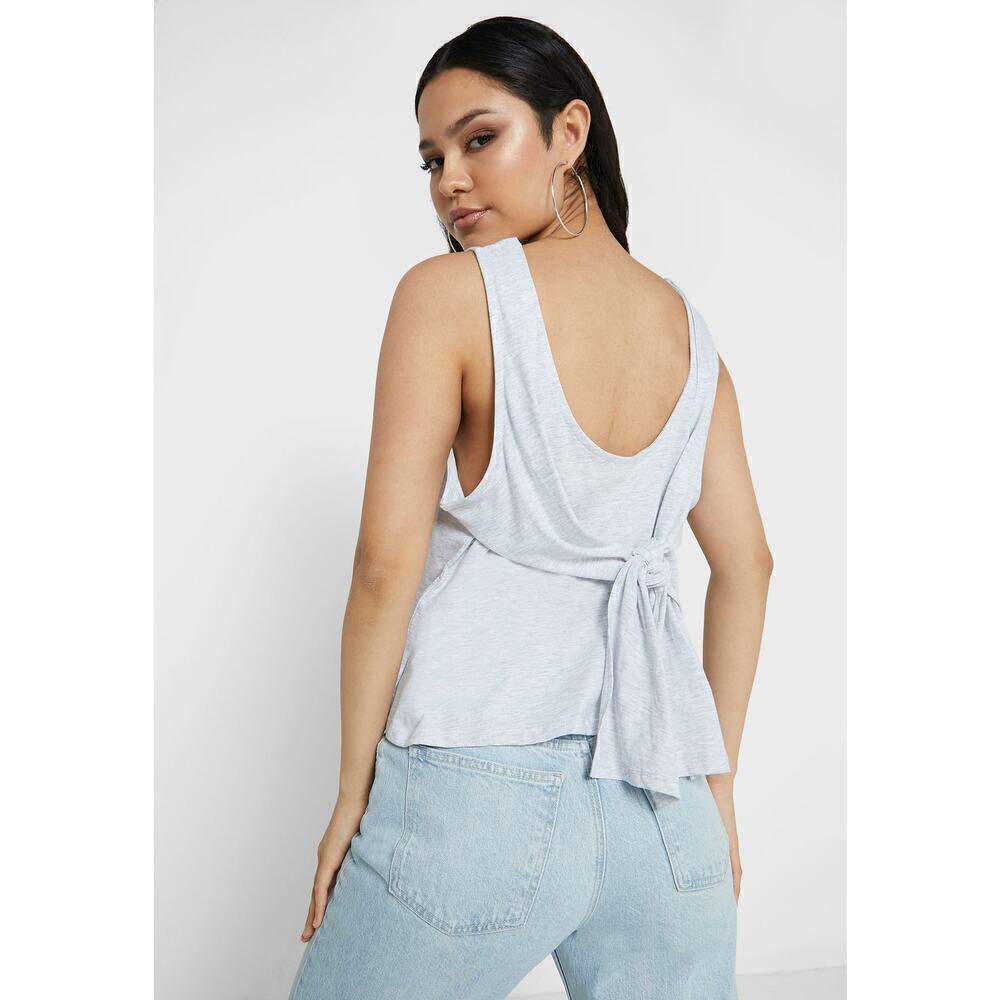 NWOT Topshop tie back heather grey tank size XS